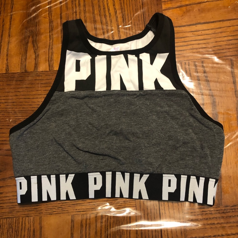 VS PINK Sport Bra. Grey and Black. Size Small.